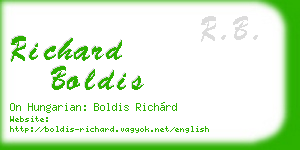 richard boldis business card